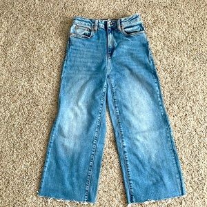 Zara cropped wide leg jeans